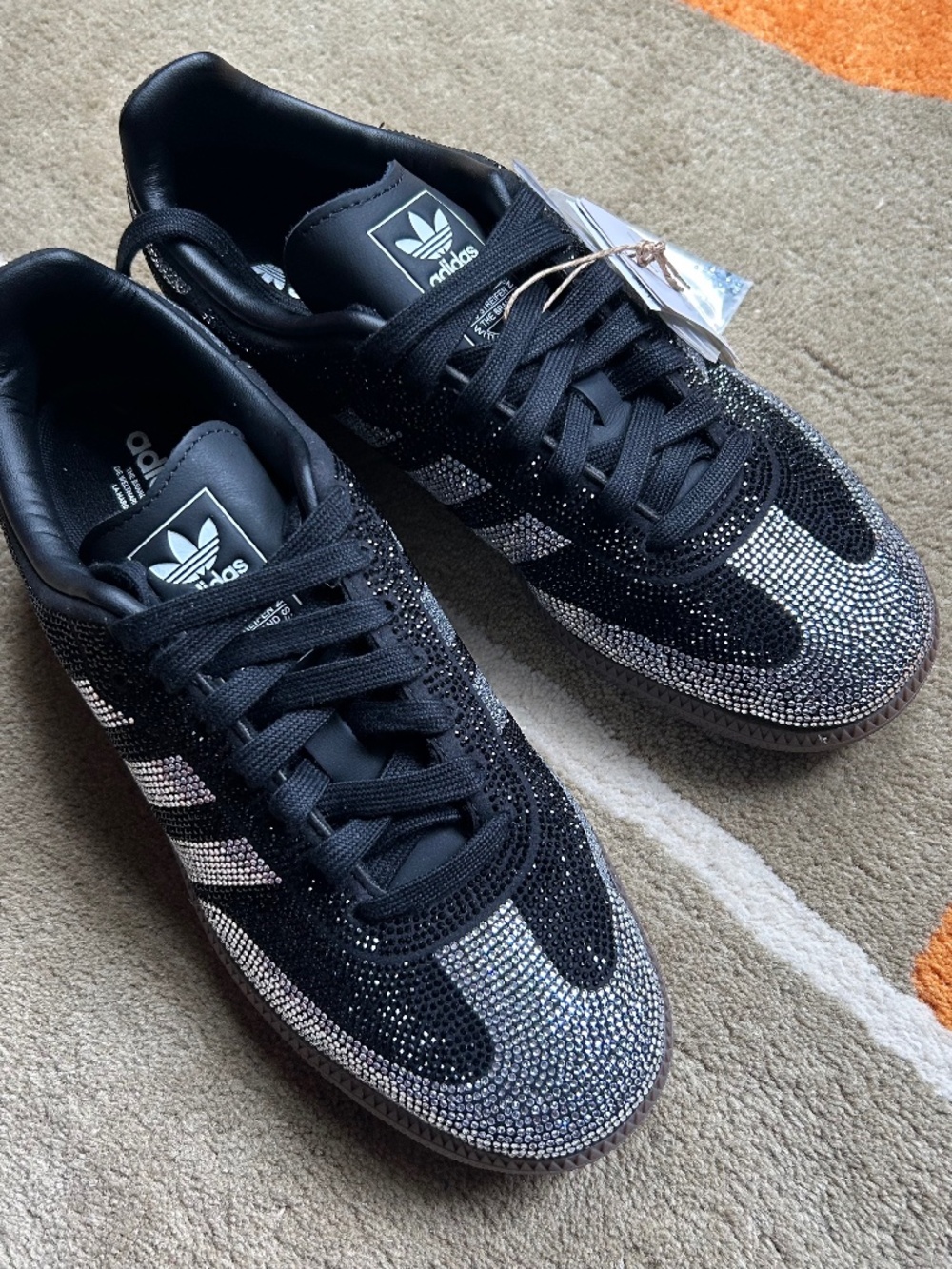 Adidas Women's Samba OG Rhinestone Sneakers in Black/Silver -NWT